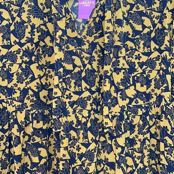 NWT Zanetti 1965 Italy Liberty of London Ruffle Tiered Boho Dress Size S Navy - Picture 11 of 15